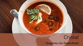  Presentation with traditional vietnamese soup pho - PPT theme enhanced with barilla - traditional russian soljanka or saltwort background and a  colored foreground