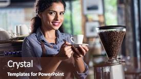  Presentation with indian - Colorful slide set enhanced with barista preparing coffee in indian backdrop and a tawny brown colored foreground