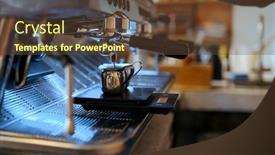  Presentation with nobody - PPT layouts featuring barista-workplace-coffee-machine background and a tawny brown colored foreground