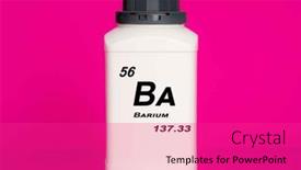  Presentation with laboratory chemical - PPT theme enhanced with barium-ba-chemical-element background and a coral colored foreground