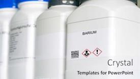  Presentation with laboratory chemical - PPT theme featuring barium-barium-hazardous-chemical background and a white colored foreground