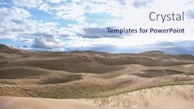  Presentation with mongol - Slide set featuring barkhans-in-mongolia-sandy-dune background and a sky blue colored foreground