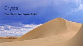  Presentation with mongol - PPT theme consisting of barkhans-in-mongolia-sandy-dune background and a light blue colored foreground