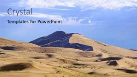  Presentation with mongol - Colorful PPT theme enhanced with barkhans-in-mongolia-sandy-dune backdrop and a light blue colored foreground
