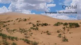  Presentation with mongol - Presentation featuring barkhans-in-mongolia-sandy-dune background and a light blue colored foreground