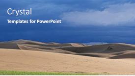  Presentation with mongol - Amazing PPT theme having barkhans-in-mongolia-sandy-dune backdrop and a teal colored foreground