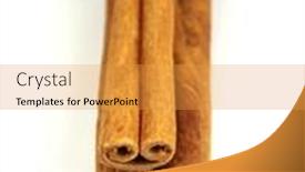  Presentation with cinnamon - Beautiful presentation theme featuring barks-of-cinnamon-on-white backdrop and a gold colored foreground