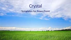  Presentation with blue sky - Theme featuring barley agricultural field and cloudy background and a sky blue colored foreground