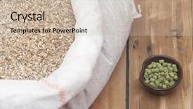  Presentation with food grains - Audience pleasing presentation theme consisting of barley beans grains of malt close-up food and agriculture concept backdrop and a soft green colored foreground