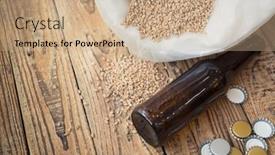  Presentation with craft beer - Amazing theme having barley-dry-malt-beans-ready backdrop and a coral colored foreground