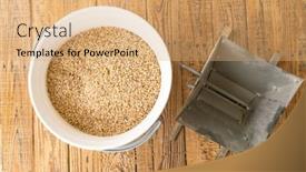  Presentation with brew - Presentation theme with barley-dry-malt-beans-ready background and a coral colored foreground