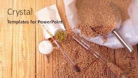  Presentation with brew - Presentation design consisting of barley-dry-malt-beans-ready background and a coral colored foreground