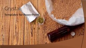  Presentation with brew - Presentation having barley-dry-malt-beans-ready background and a coral colored foreground
