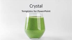  Presentation with green glass - Slides having barley grass - glass of fresh green smoothie background and a white colored foreground