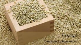  Presentation with spores - Slides having barley koji whole grain barley background and a coral colored foreground