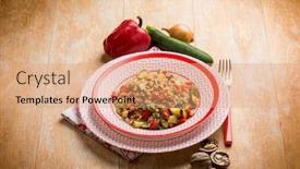  Presentation with pepper - Amazing slides having barley-risotto-with-zucchinis-fresh backdrop and a coral colored foreground