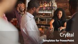  Presentation with shots - Presentation theme with barmaid serving shots to group background and a  colored foreground