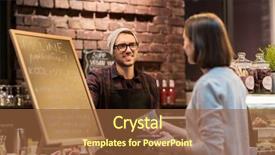  Presentation with payment - Cool new theme with barman and woman paying money backdrop and a tawny brown colored foreground