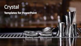  Presentation with equipment - Audience pleasing PPT theme consisting of barman equipment on counter backdrop and a wine colored foreground