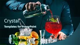  Presentation with night club - Presentation consisting of barman-is-making-campari-orange background and a navy blue colored foreground