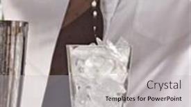  Presentation with bartender - PPT layouts enhanced with barman squeezing lemon on cocktail drink bartender preparing cocktail drink background and a light gray colored foreground