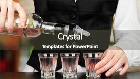  Presentation with beverage - Amazing slide set having barmen hand with bottle pouring backdrop and a dark gray colored foreground