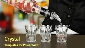  Presentation with beverage - Colorful presentation design enhanced with pair of comfortable wooden sun backdrop and a light blue colored foreground.