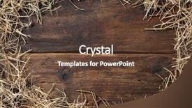  Presentation with straw - Slide deck having barn - frame from straw on vintage background and a tawny brown colored foreground