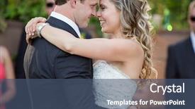  Presentation with wedding - PPT theme featuring barn dance - happy newlyweds dancing on their background and a ocean colored foreground