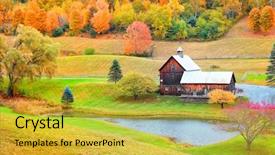  Presentation with barn - Audience pleasing presentation design consisting of barn in rural vermont backdrop and a yellow colored foreground