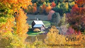  Presentation with barn - PPT layouts featuring barn in vermont country side background and a gold colored foreground