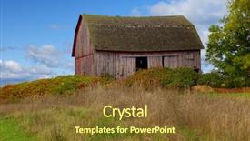  Presentation with barn - Presentation theme with reinforcement metal framework for concrete background and a coral colored foreground