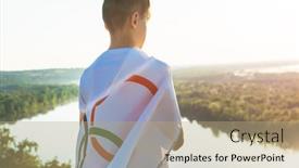  Presentation with summer olympic - Theme enhanced with barnaul-city-russia-june-08 background and a coral colored foreground