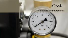  Presentation with compressor - Slide deck having barometer - compressor pump detail with manometer background and a  colored foreground