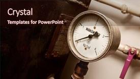  Presentation with old rusty pipe - Audience pleasing PPT layouts consisting of barometer - manometer on an old rusty backdrop and a wine colored foreground