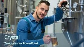  Presentation with stability testing - Slide set consisting of barometer - portrait of happy brewer testing background and a  colored foreground