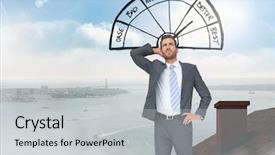  Presentation with sea port - PPT theme with barometer icon good and bad background and a light gray colored foreground