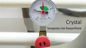  Presentation with pipe - Presentation theme having barometer on a pipe system background and a light gray colored foreground