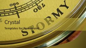  Presentation with focus - PPT theme with barometer with focus on stormy background and a gold colored foreground