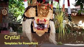  Presentation with bali culture - Theme having barong dance of bali indonesia background and a tawny brown colored foreground