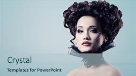  Presentation with vampire - Amazing slide deck having baroque aristocrat over blue background backdrop and a light blue colored foreground