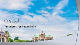  Presentation with baroque - PPT theme with baroque-building-zwinger-in-dresden background and a light blue colored foreground