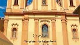  Presentation with medieval church - Cool new slide deck with baroque-church-of-saint-john backdrop and a yellow colored foreground