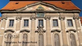  Presentation with czech republic - Presentation design having baroque-cistercian-plasy-monastery-plzen background and a coral colored foreground