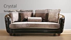  Presentation with baroque - PPT theme featuring baroque couch background and a light gray colored foreground