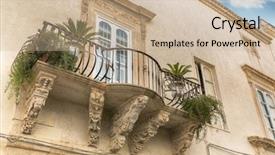  Presentation with baroque - Theme enhanced with baroque decorations in a house background and a mint green colored foreground