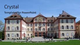  Presentation with baroque - PPT layouts with baroque palace on mainau island background and a light blue colored foreground