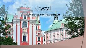  Presentation with baroque - Cool new PPT theme with baroque parish and collegiate church backdrop and a  colored foreground