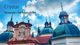  Presentation with virgin mary - Presentation theme consisting of baroque-pilgrimage-church background and a light blue colored foreground