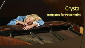  Presentation with baroque - Slide set featuring baroque woman sleeping onon an old grand piano background and a wine colored foreground